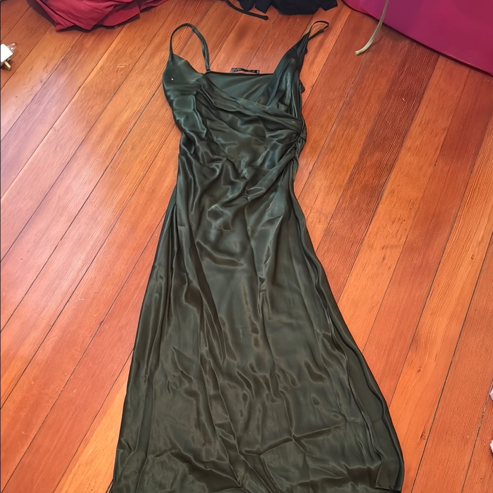 Zara Olive Green Slip Dress